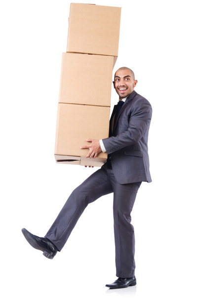 Businessman with boxes - Photo, Image