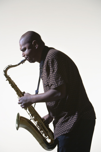 Man Playing Saxophone - Фото, изображение