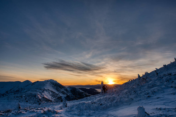 Amazing sunrise in Mala Fatra Mountiens, Slovakia Republic, Europe - Photo, image