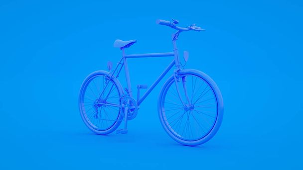 Bicicletta su sfondo blu. Illustrazione 3d blu tonica
 - Foto, immagini