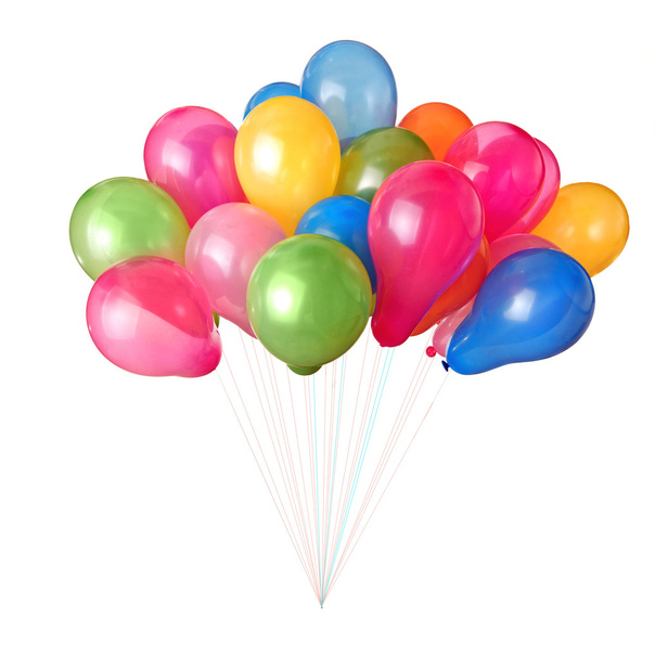 Color balloons isolated on white - Φωτογραφία, εικόνα