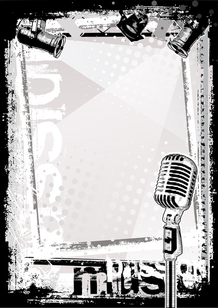 Microfone fundo cartaz
 - Vetor, Imagem