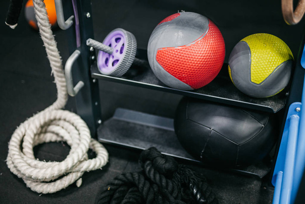different training tools are in the gym - Fotoğraf, Görsel
