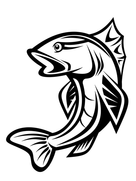 Fishing symbol - Vector, Image