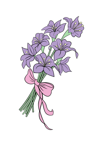 Bouquet from abstract lilies - Vector, Imagen