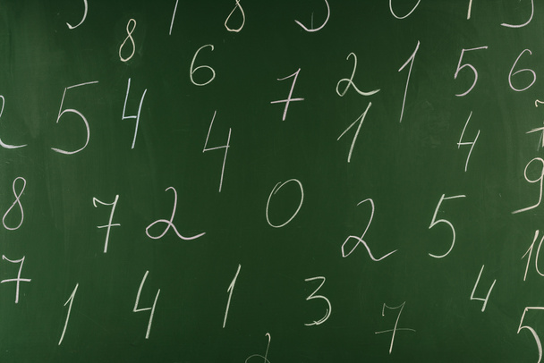 Arithmetic numbers on green school chalkboard  - Photo, Image