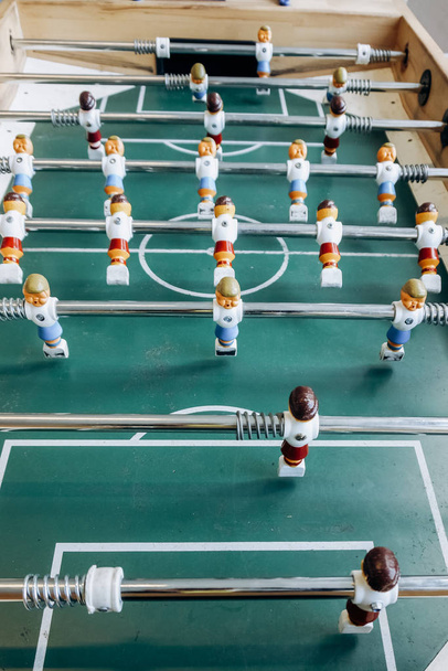 Table football game with red and blue players. Football game. - Fotoğraf, Görsel