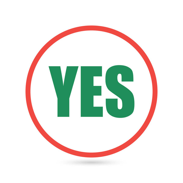 Yes red circle button icon. Cartoon illustration of yes red circle button vector icon for web - Vector, Image