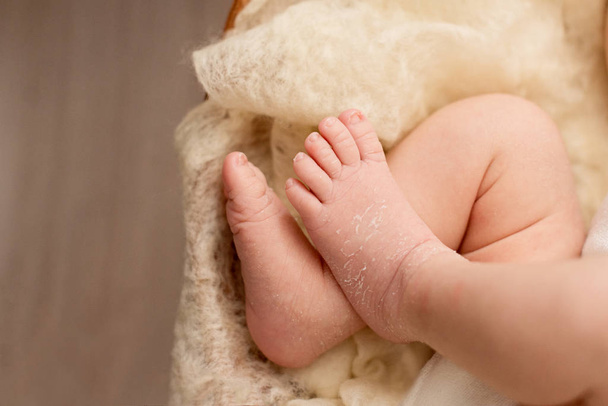  Fuß des Neugeborenen, Finger, Kopierraum - Foto, Bild