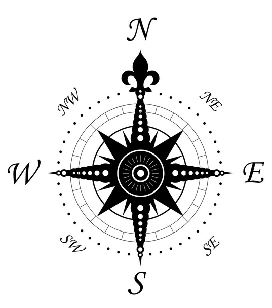 Винтажный символ компаса
 - Вектор,изображение