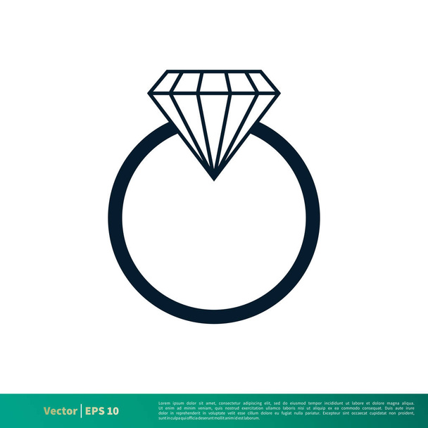Diamond Ring Icon Vector Logo Template Illustration Design Eps 10. - Vektor, obrázek