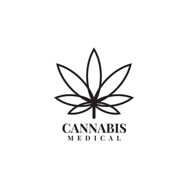 大麻の葉のアイコンのロゴのデザインベクトルテンプレート - ベクター画像
