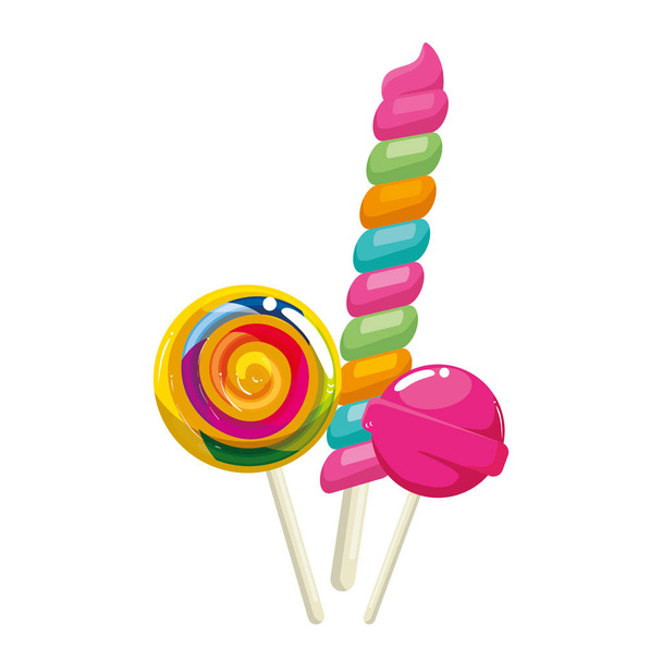 конфеты спираль в палочке с леденцами
 - Вектор,изображение