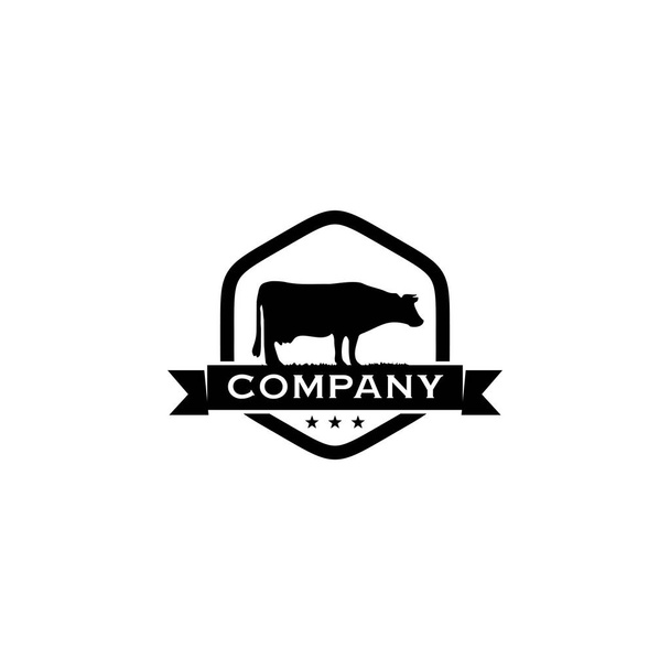 Πρότυπο φορέα σχεδιασμού λογότυπου βοοειδών αγελάδας - Διάνυσμα, εικόνα