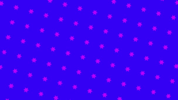 Abstract colorful snowflakes in rows rotating and moving on blue background, seamless loop. Animation. Concept of Merry Christmas and Happy New Year. - Footage, Video