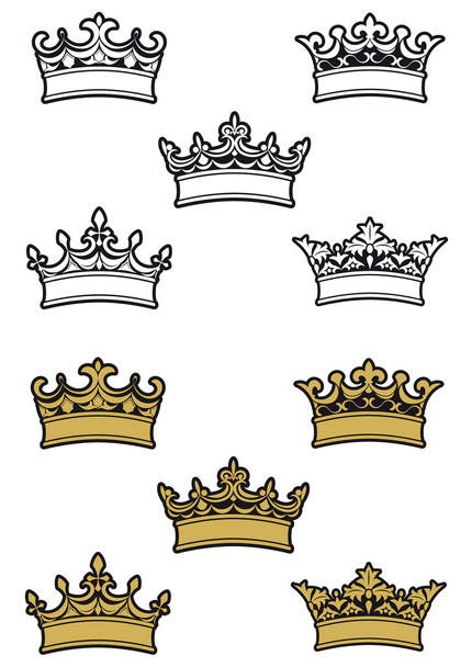Heraldic crowns and diadems - Vektori, kuva