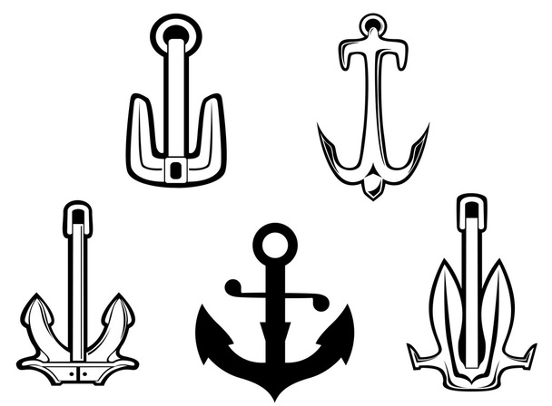 Reihe von Anker-Symbolen - Vektor, Bild