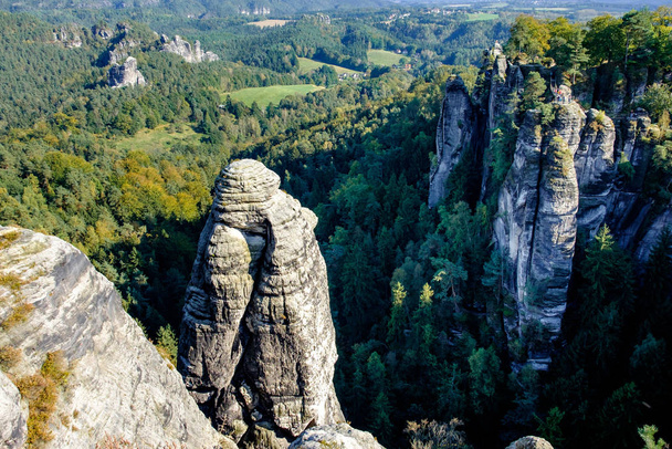 national park saxon switzerland elbsandsteingebirge bastei - Zdjęcie, obraz