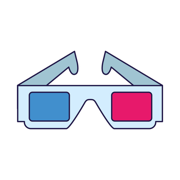 3D-s film szemüveg ikon, színes design - Vektor, kép