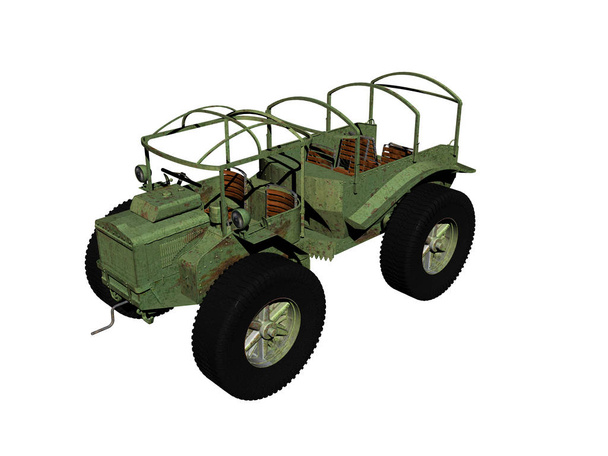 3d graphic design concept of old military vehicle - Valokuva, kuva