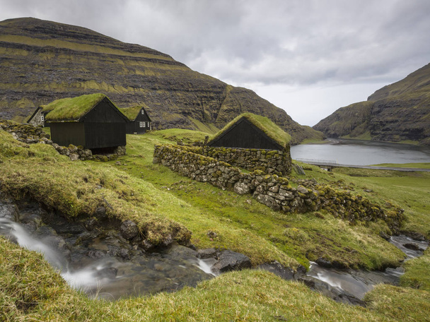 Houses, Saksun, Faroe Islands, Denmark - Valokuva, kuva