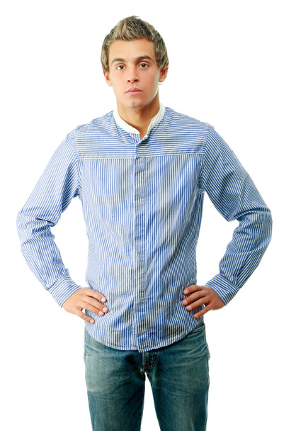Portrait of happy casual young man standing - Photo, Image