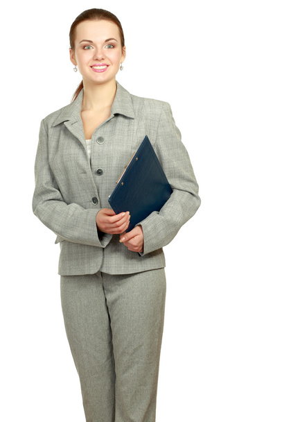 Portrait of the business woman with folder - Фото, изображение