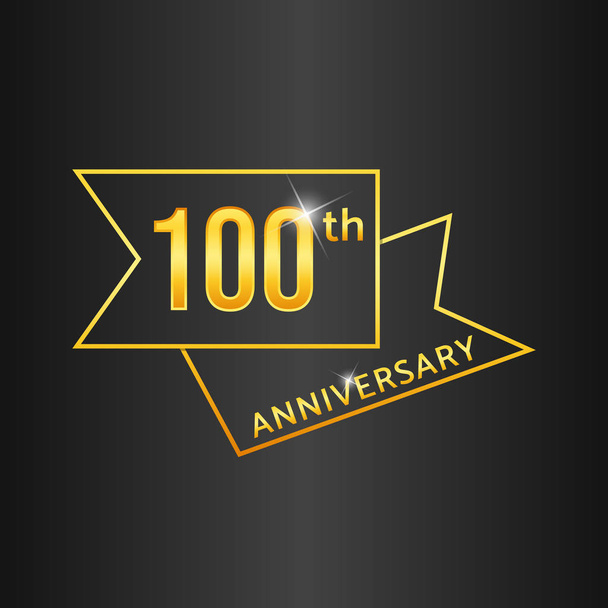 Ouro 100 anos celebração do aniversário
 - Vetor, Imagem