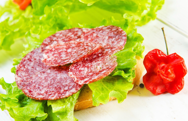 Sandwich with salami - Fotó, kép
