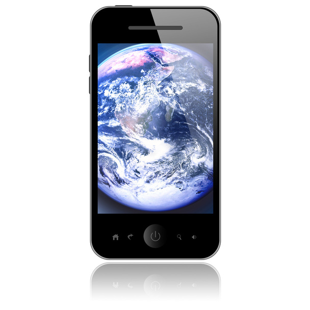 Cellulare con immagine di terra sullo schermo
 - Foto, immagini