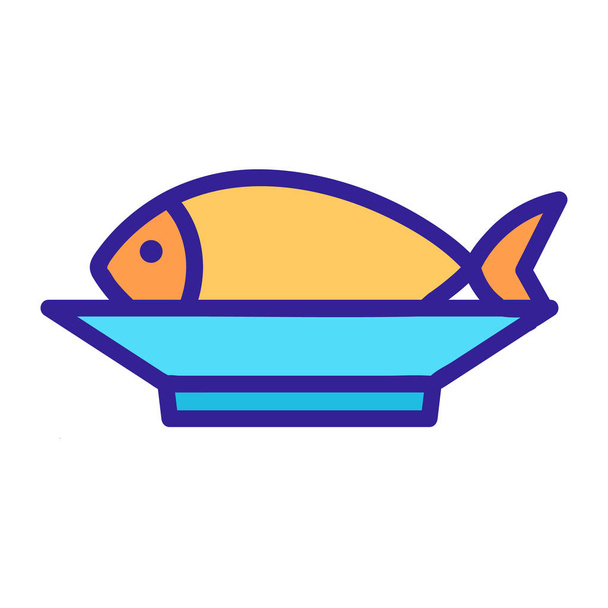 Vettore icona del mercato del pesce. Illustrazione del simbolo del contorno isolato
 - Vettoriali, immagini