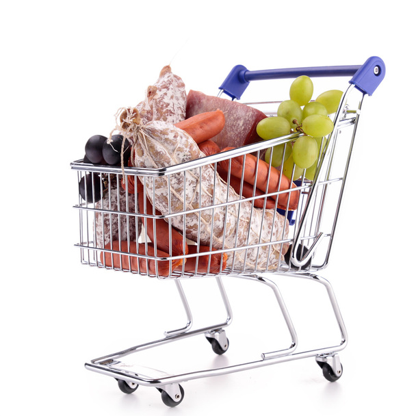 Full grocery cart - Фото, изображение