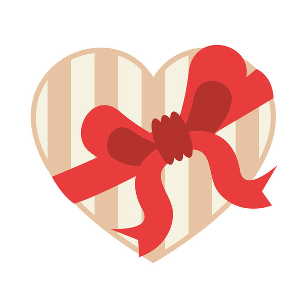 Ευτυχισμένη ημέρα του Αγίου Βαλεντίνου καρδιά κουτί σοκολάτας - Διάνυσμα, εικόνα