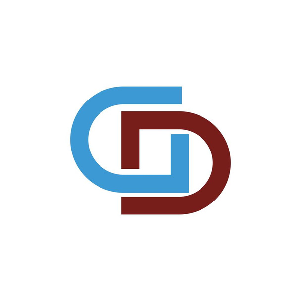 Plantilla inicial de diseño vectorial de logotipo gd o dg
 - Vector, Imagen
