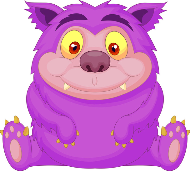 Cute purple monster cartoon - Διάνυσμα, εικόνα