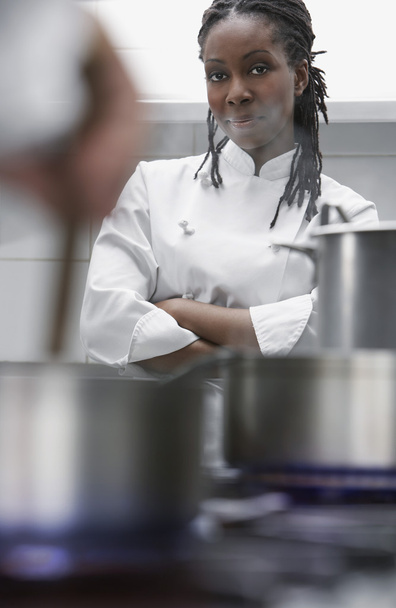 Female chef standing - Фото, зображення