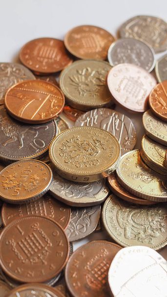 Pound coins  currency of the United Kingdom - vertical - Photo, Image