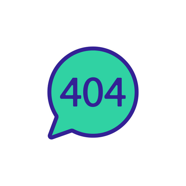 Fehler 404 Vektorsymbol. Isolierte Kontursymboldarstellung - Vektor, Bild