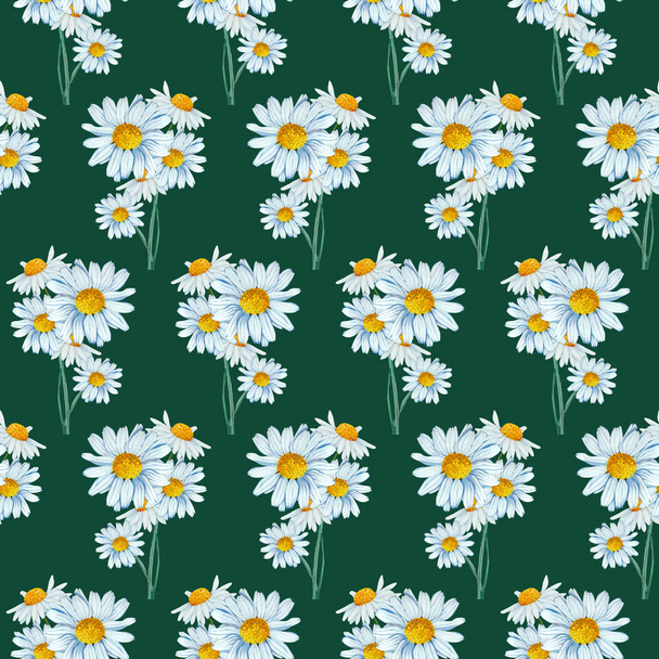 daisy bouquet in a seamless pattern design - Foto, imagen