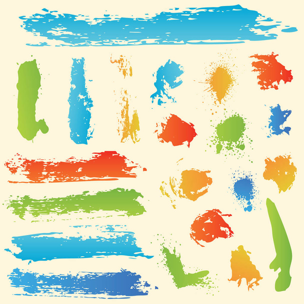 Grunge Fırçaları ve Boya Afişleri. Güzel renkli graffiti tasarımı çizimi - Fotoğraf, Görsel