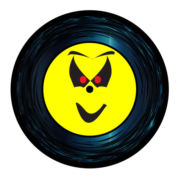 Zeven Inch Vinyl Happy Ghost Face - Vector, afbeelding
