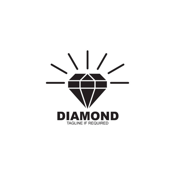 einfache Diamant-Symbol Logo Design Vektor Illustration Vorlage - Vektor, Bild