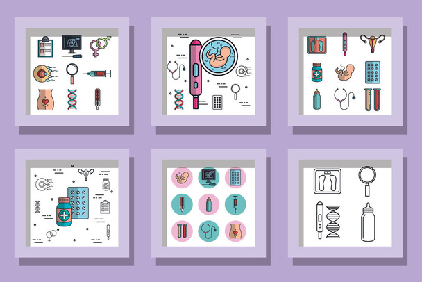 bundle disegni gravidanza set icone
 - Vettoriali, immagini