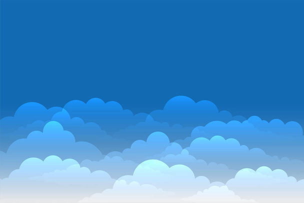 cielo azul con nubes brillantes diseño de fondo - Vector, imagen