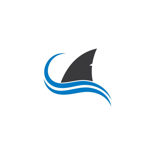 Aleta de tiburón logotipo plantilla vector icono ilustración
  - Vector, Imagen
