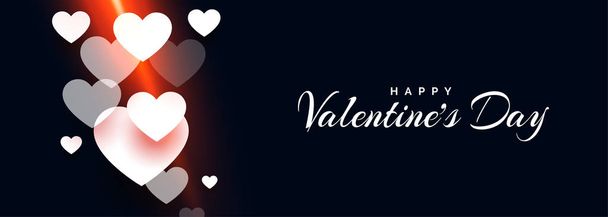 attractive happy valentines day hearts banner design - Vector, afbeelding