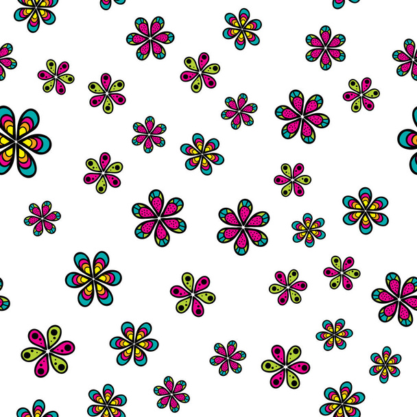 Seamless pattern with beautiful flowers on white background - Photo, Image