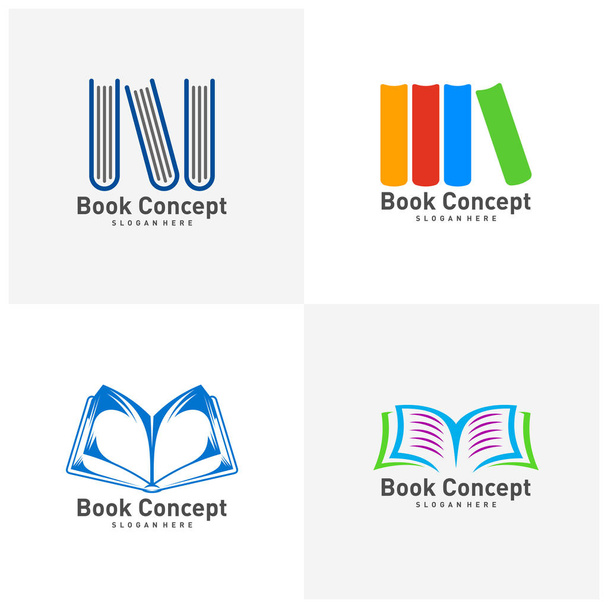 Conjunto de Plantilla de Diseño de Logo Libro. Libro icono logo concepto vector
 - Vector, imagen