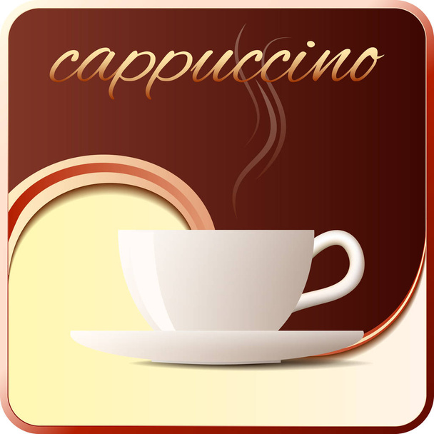 Icono de vector cappuccino para café
. - Vector, Imagen