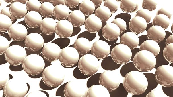 Realistic balls lie on the floor. 3D rendered - Фото, изображение